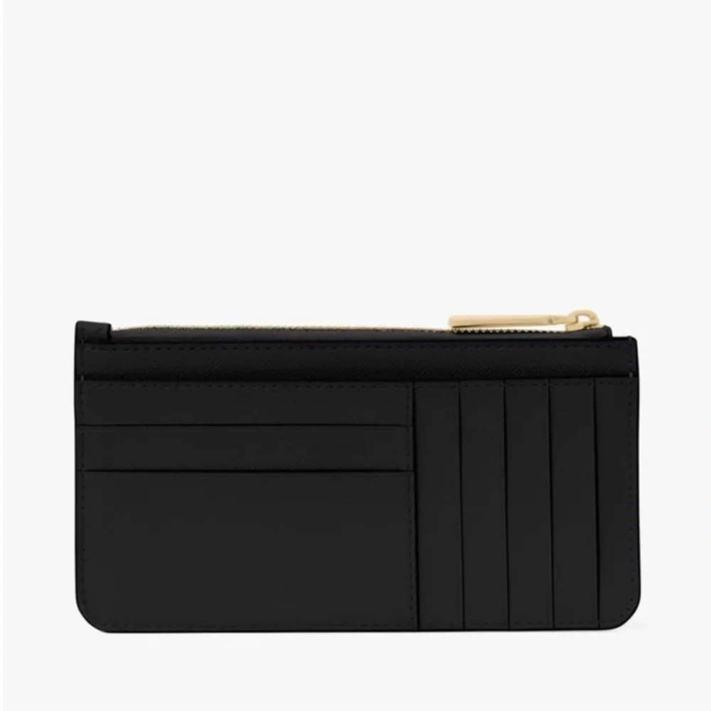 Kate Spade Kenzie Saffiano Large Slim Card Case Cardholder, Black NEW NWT